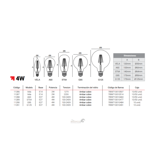 Lampara Led Filamento 8W E27 A60 Clara - Image 3