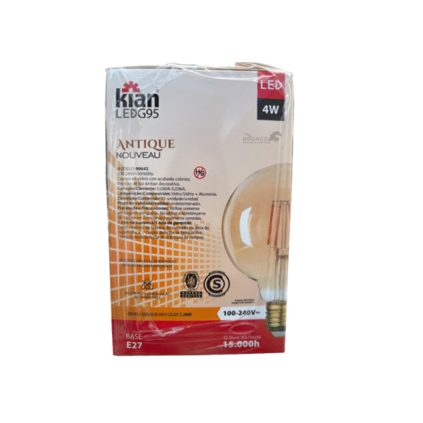 Lampara Filamento LED 4W E27 G95 Calida - Image 2