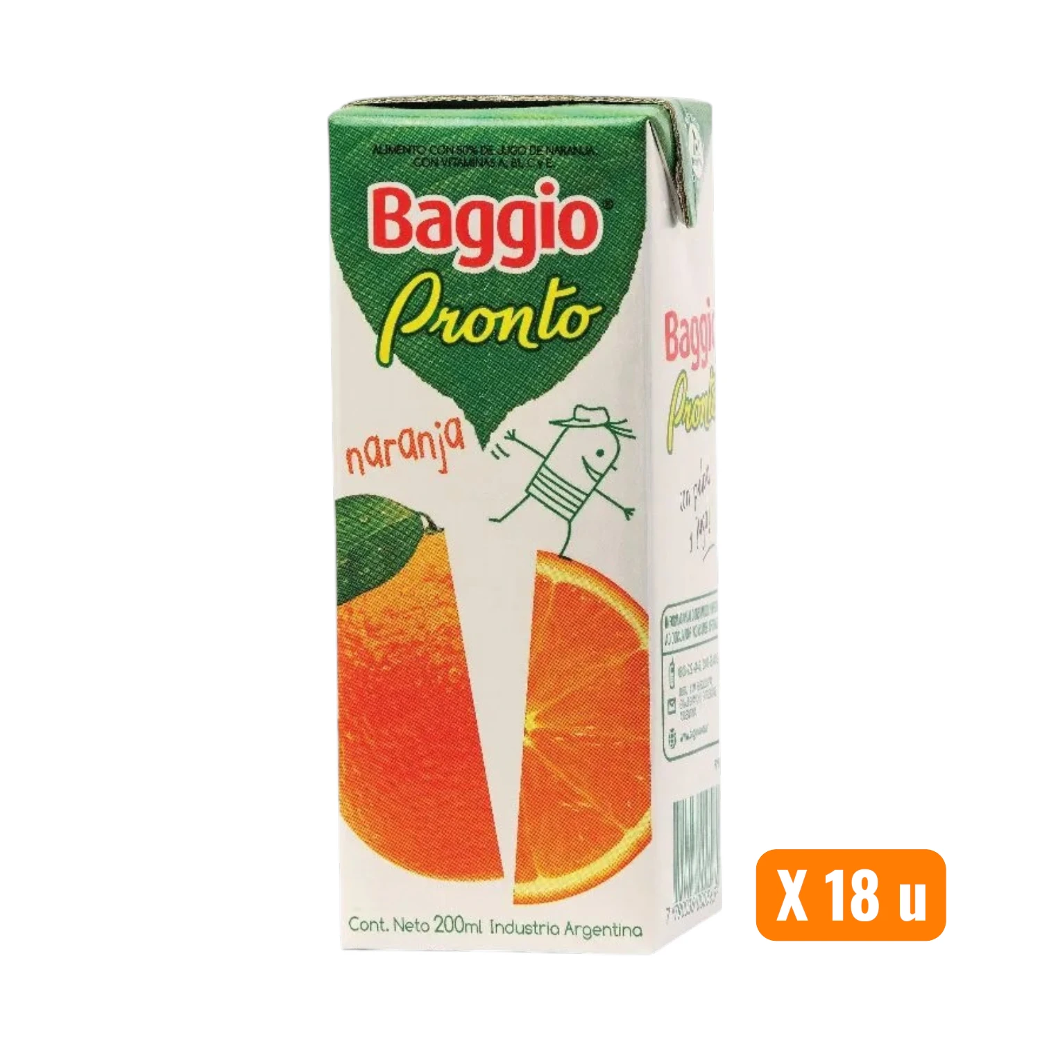 BAGGIO NARANJA X200ML X18U